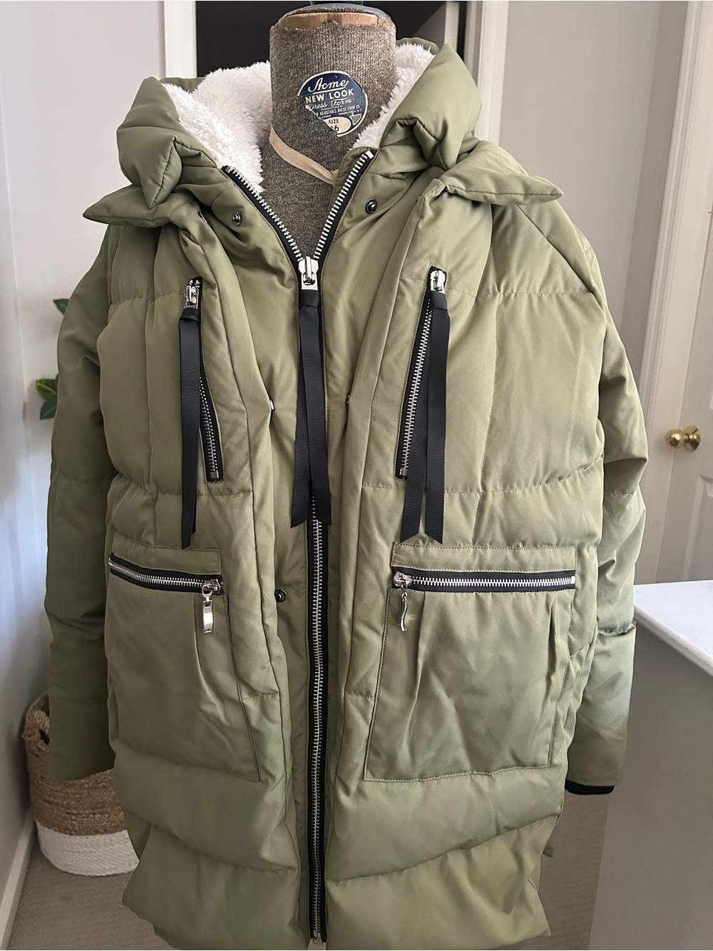 Orolay Olive Green and Orange Lined Jacket